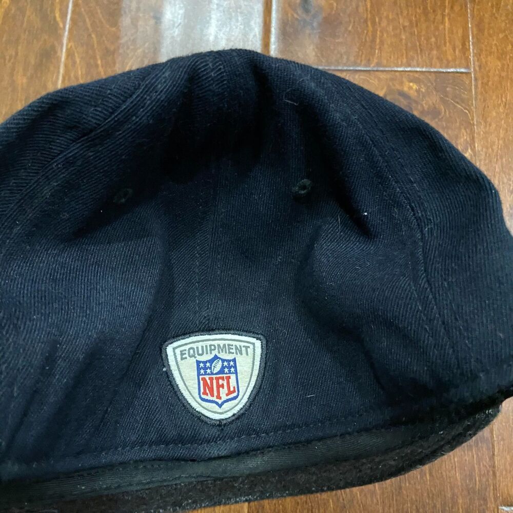 Reebok Vintage NFL New Orleans Saints Shadow Black Gold Fitted Hat Cap Mens L/XL - Picture 6 of 8
